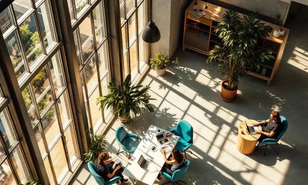 Espace de coworking avec des freelances et consultants
